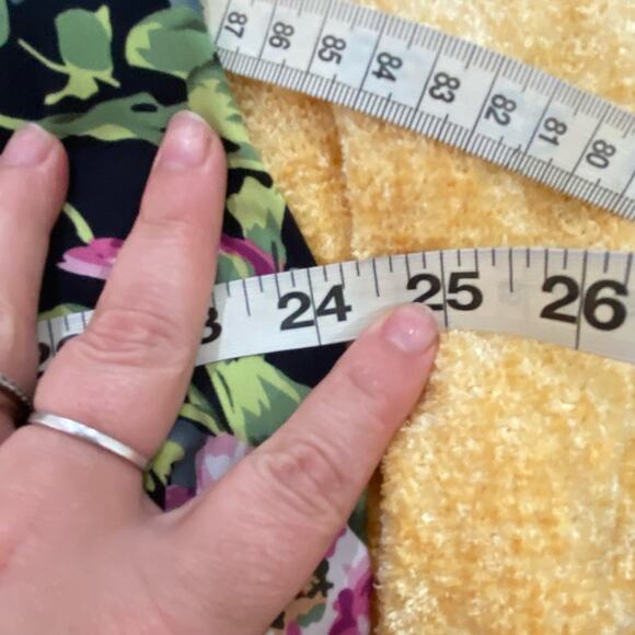 Danny & Nicole Vintage 90s Navy Floral Sleeveless Dress Size 16 Petie - Picture 13 of 14